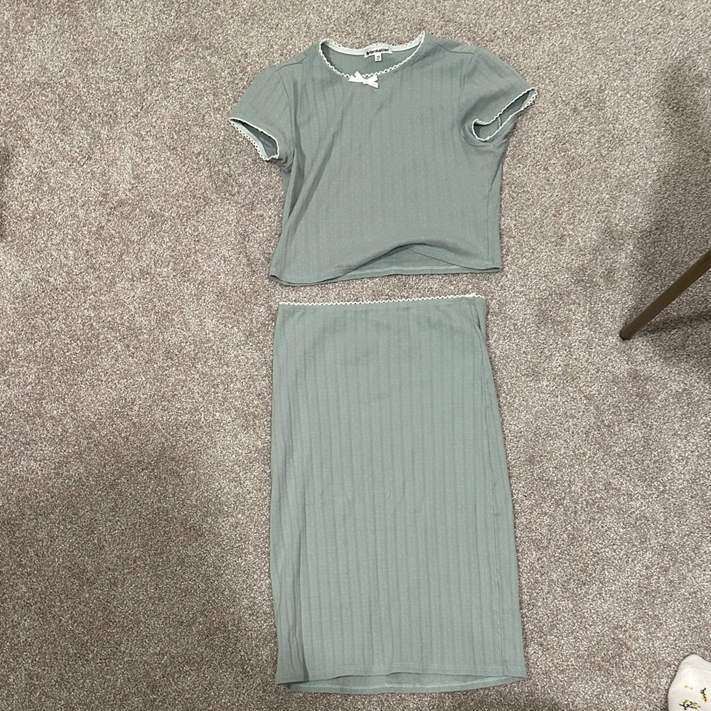 Reformation Gray Pencil Skirt Set